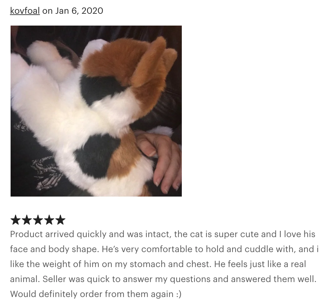 Weighted Calico Cat Plush — 19" (Up to 4 lbs) - Image 5