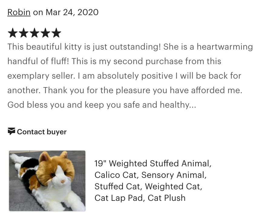 Weighted Calico Cat Plush — 19" (Up to 4 lbs) - Image 6
