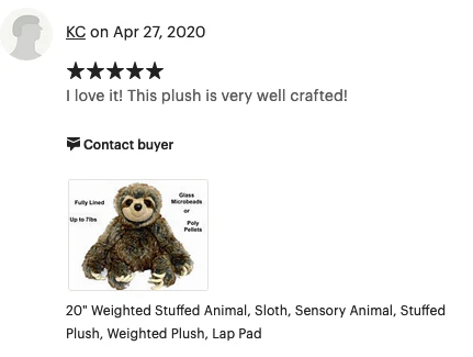Weighted Sloth Plush — 20" Soft Big Hugs (Up to 8 lbs) 14” sitting - Image 20